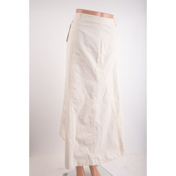 Zara Womans Midi Skirt Size XL Cream Beige Asymmetric Hem 4764/402 NWT - Picture 2 of 7